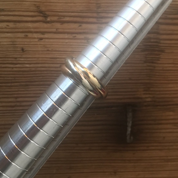 14k Gold Rolling 3 Ring Bands White Yellow Rose Vintage Pre owned Size 6-6.5 - Picture 2 of 11